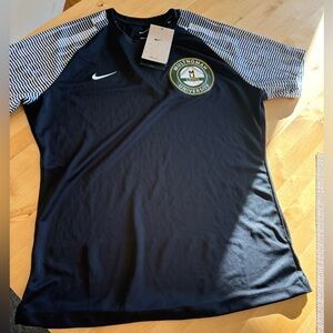 Multnomah Lions University Nike Black and White Striped T-Shirt NWT